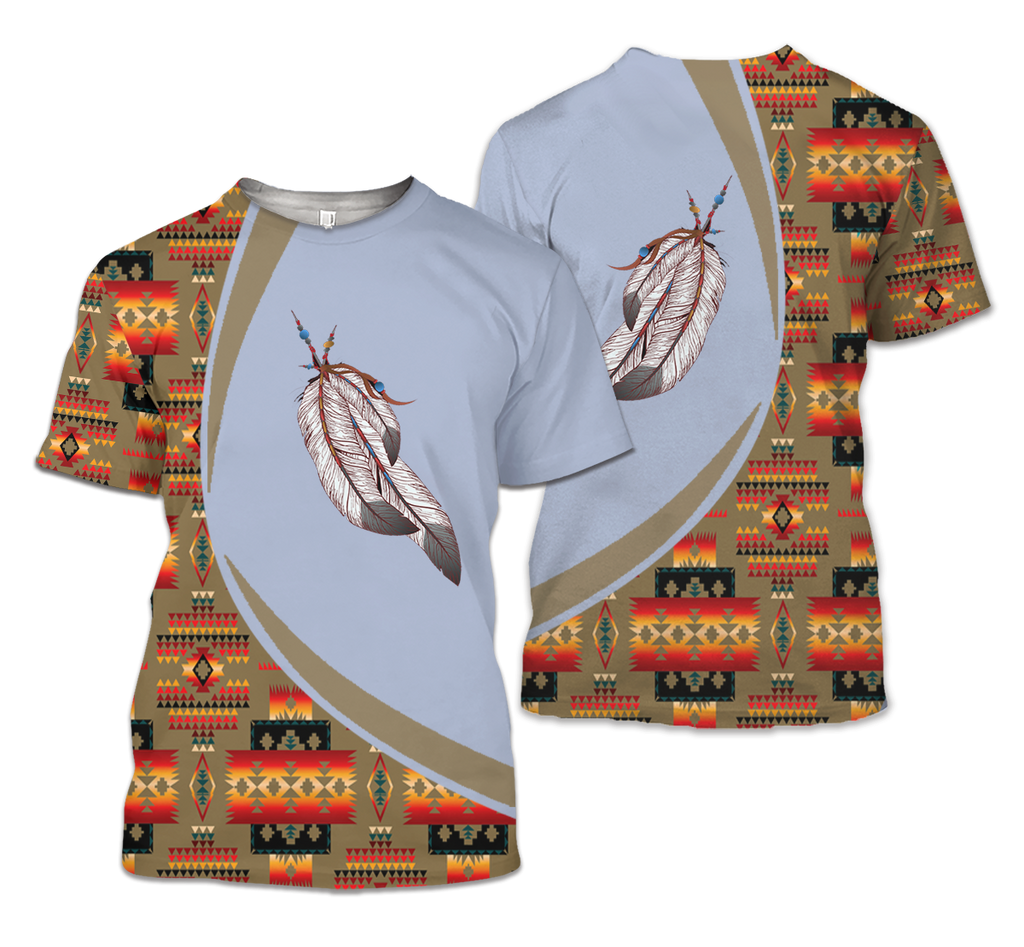 Powwow StoreTS00131 Pattern Native American Unisex 3D TShirt