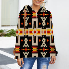 Powwow StoreGBNAT0006201 Native American Women's Borg Fleece Hoodie With Half Zip