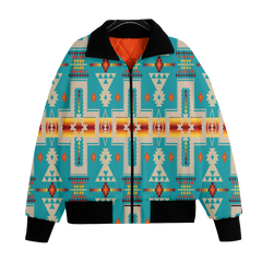 Powwow StoreGBNAT0006205 Pattern Native American Unisex Knitted Fleece Lapel Outwear
