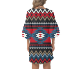 Powwow Storegb nat00529 native design print womens v neck dresss