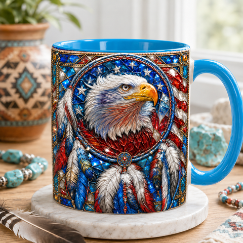 ACM117 Eagle Dreamcatcher Native American Accent Mug