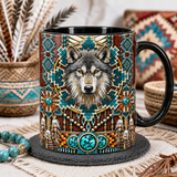 ACM122 Wolf Native American Accent Mug