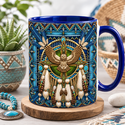 ACM125 Falcon Feather Native American Accent Mug
