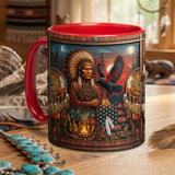 ACM12 Chief Flag and Eagle Native American Accent Mug