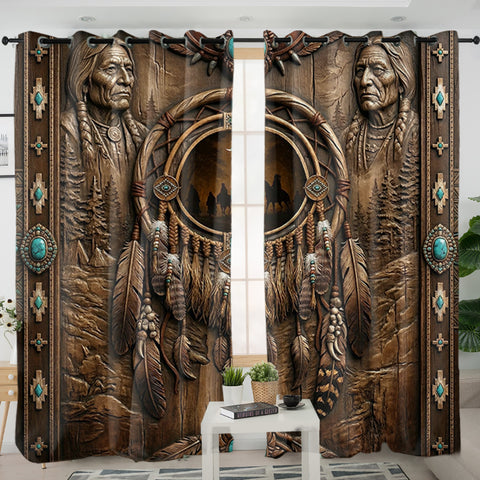 ACM13 Chief Dreamcatcher Native American Living Room Curtain