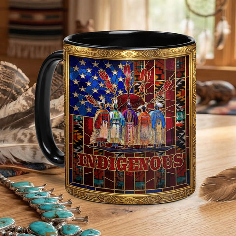 ACM14 Indigenous Chief Flag Native American Accent Mug