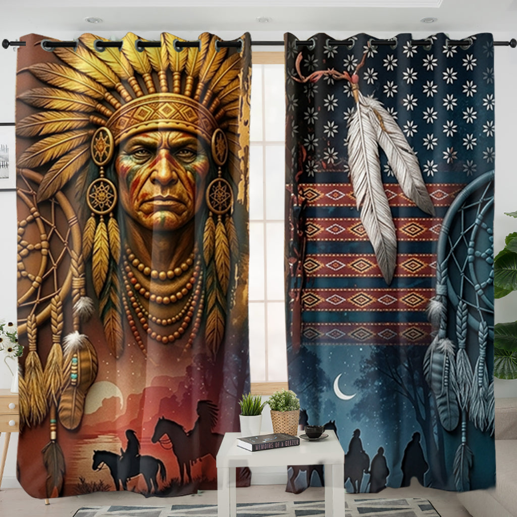 ACM15 Chief Flag Native American Living Room Curtain