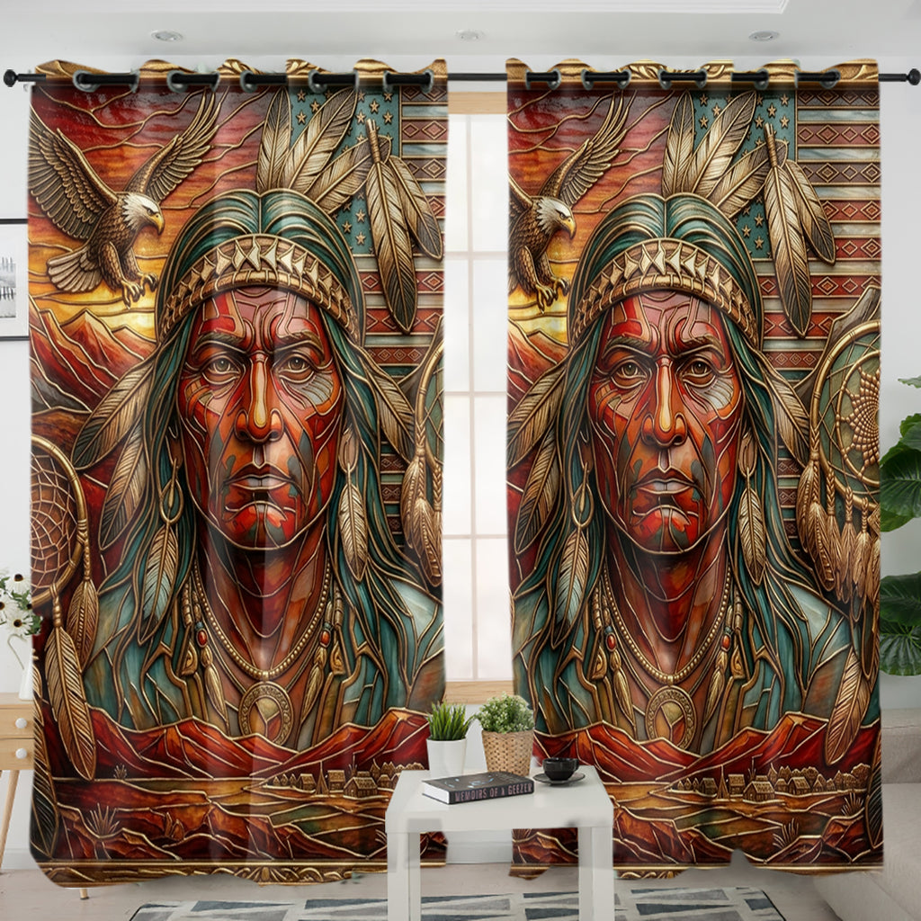 ACM16 Chief Flag Native American Living Room Curtain
