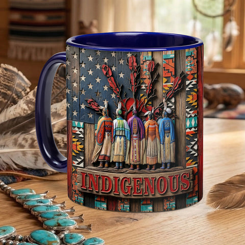 ACM21 Indigenous Chief Flag Native American Accent Mug