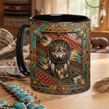 ACM23 Dreamcatcher Wolf Native American Accent Mug