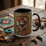 ACM23 Dreamcatcher Wolf Native American Accent Mug