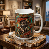 ACM23 Dreamcatcher Wolf Native American Accent Mug