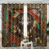ACM23 Wolf Dreamcatcher Flag Native American Living Room Curtain