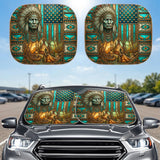 ACM24 Chief and Flag Native American Auto Sun Shades 2pcs