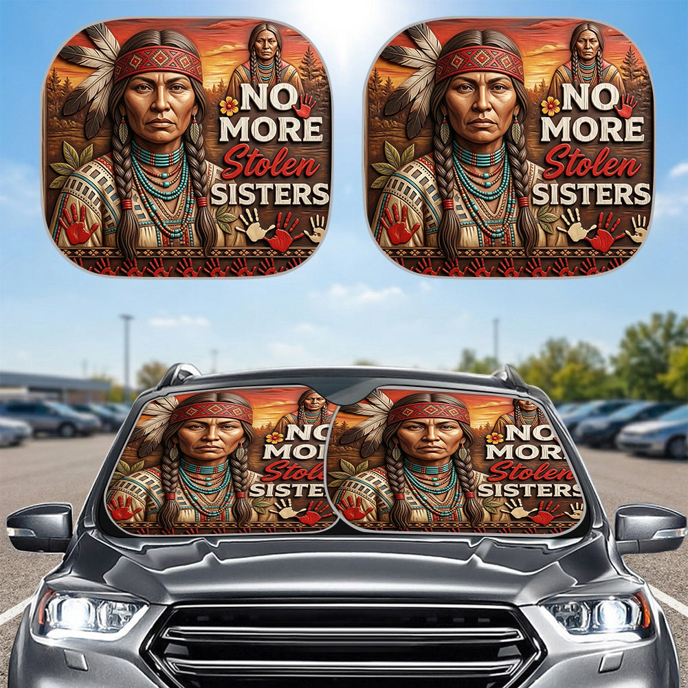 ACM26 No More Stolen Sisters Native American Auto Sun Shades 2pcs