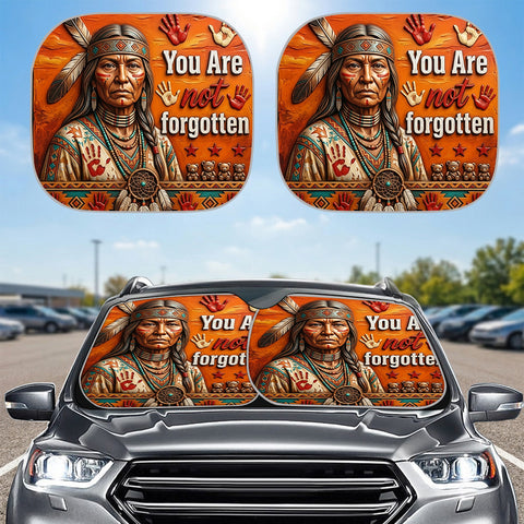 ACM27 You Are Not Forgotten Native American Auto Sun Shades 2pcs