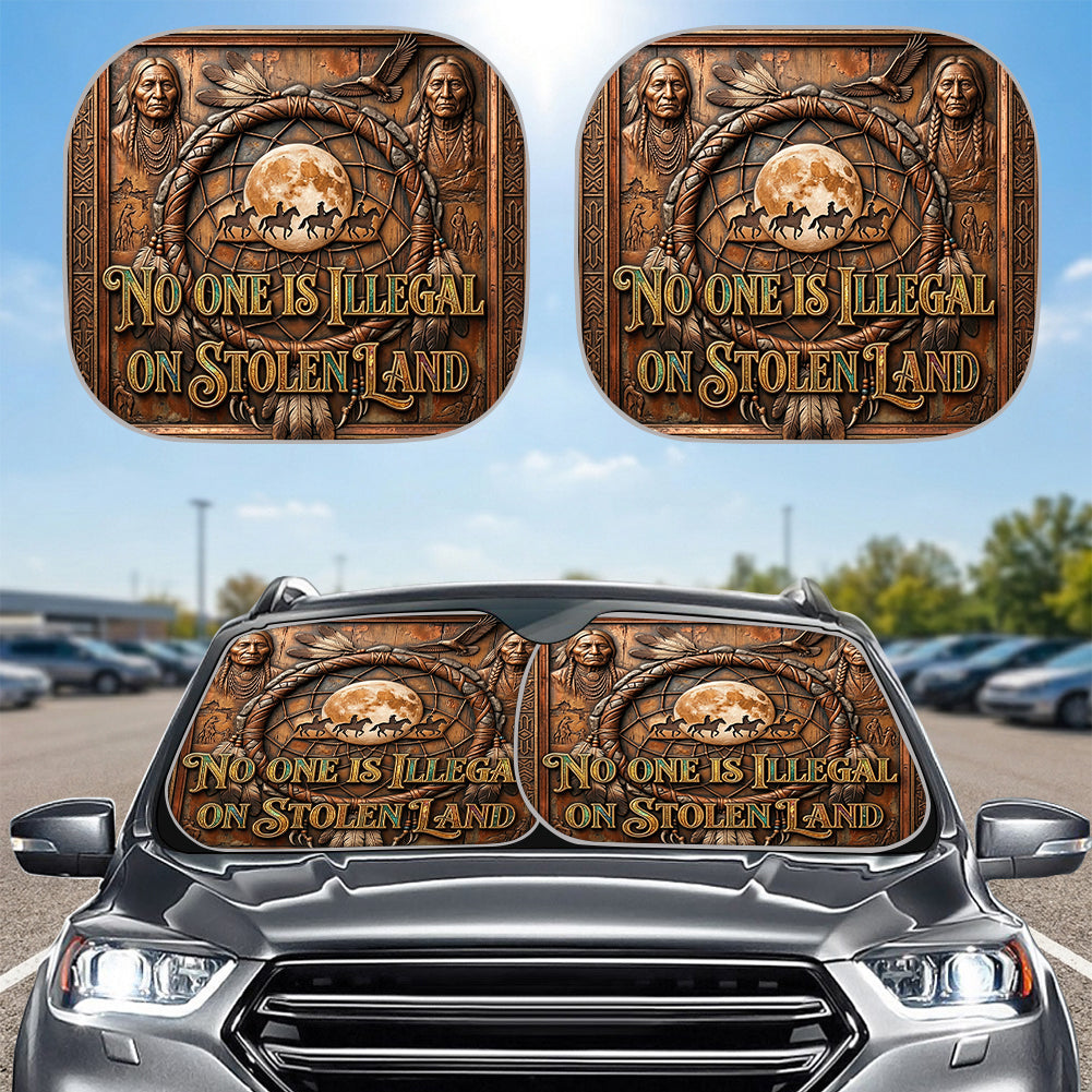 ACM29 No One Is Illegal On Stolen Land Native American Auto Sun Shades 2pcs