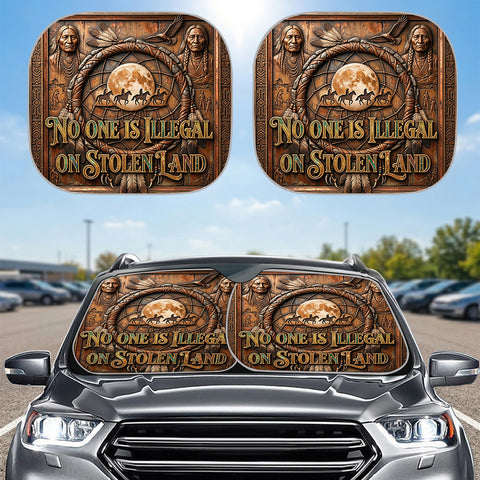 ACM29 No One Is Illegal On Stolen Land Native American Auto Sun Shades 2pcs