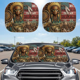 ACM33 Chief Flag Native American Auto Sun Shades 2pcs