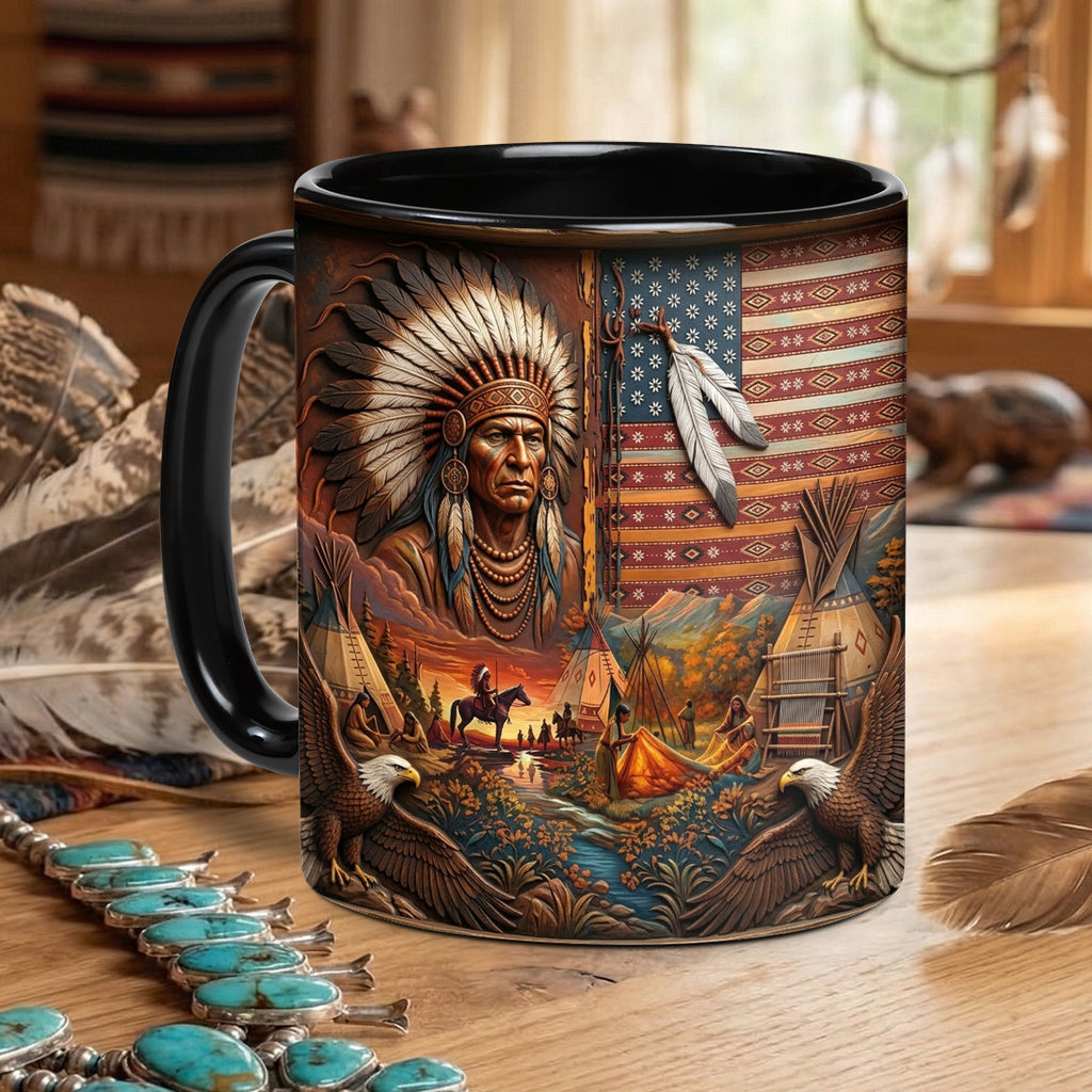 ACM37 Chief and Eagle Native American Accent Mug