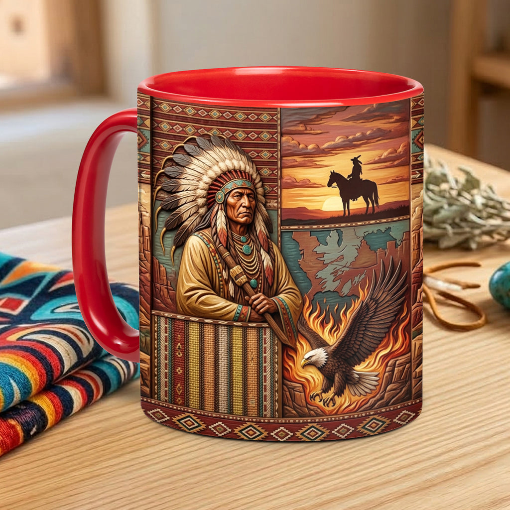 ACM39 Chief and Eagle Native American Accent Mug