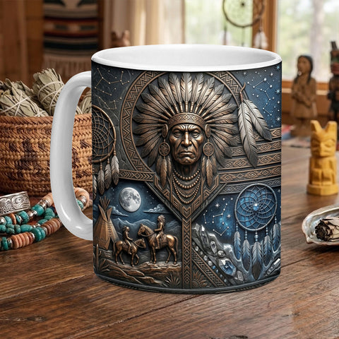 ACM41 Chief Dreamcatcher Native American Accent Mug