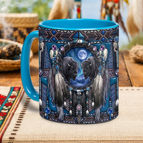 ACM45 Bison Dreamcatcher Native American Accent Mug