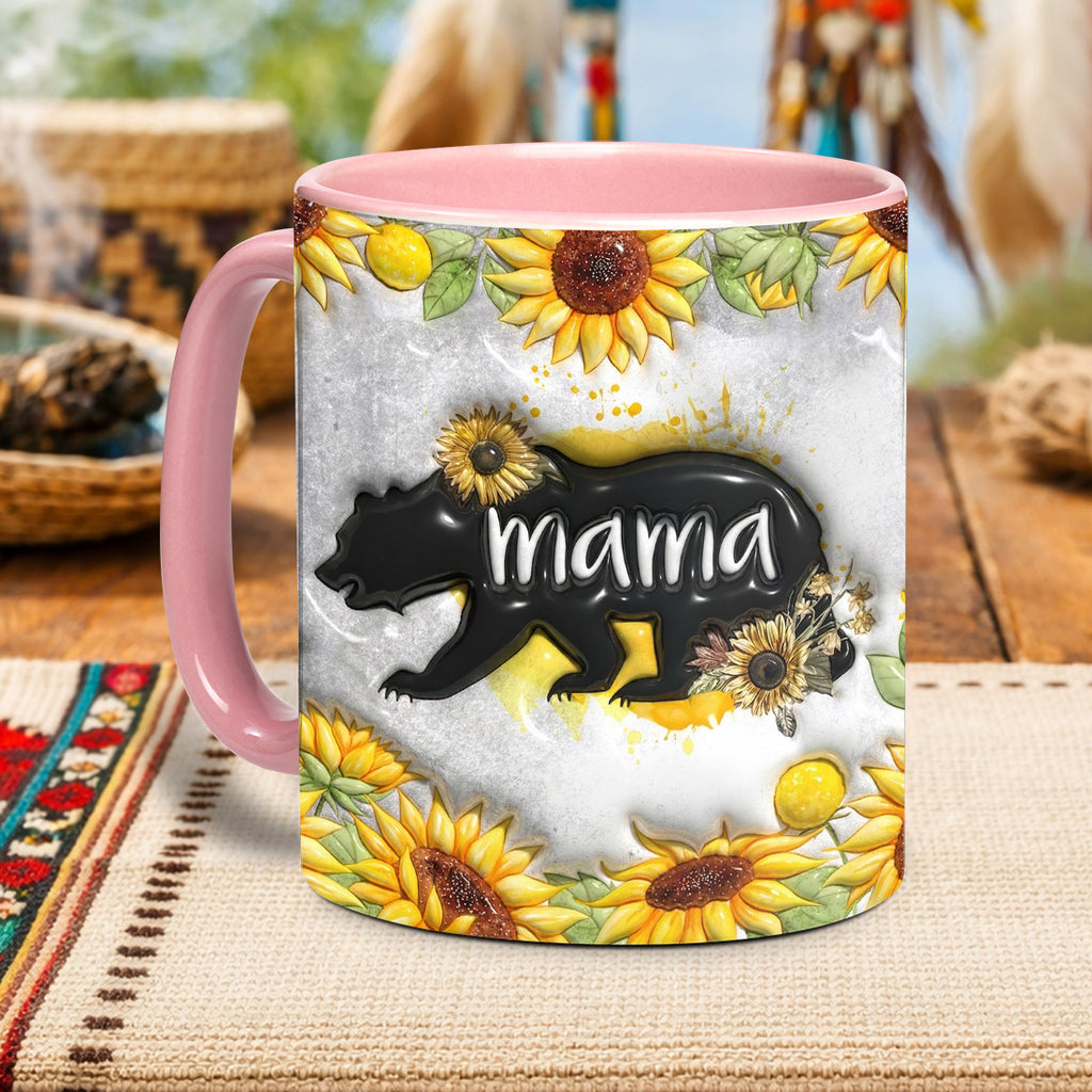 ACM51 Mama Bear Sunflower Native American Accent Mug