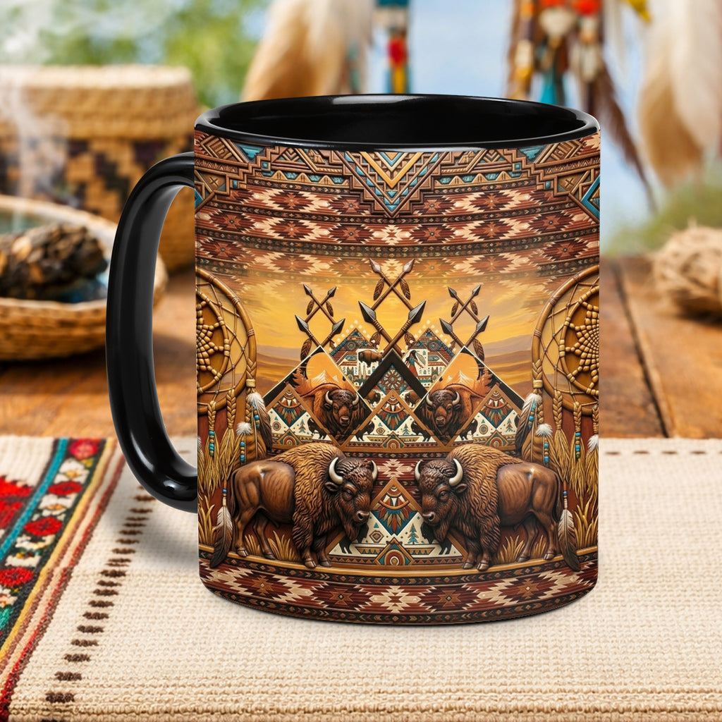 ACM55 Bison Dreamcatcher Native American Accent Mug