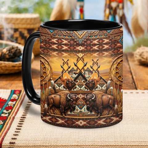 ACM55 Bison Dreamcatcher Native American Accent Mug