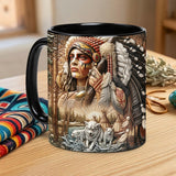 ACM61 Chief and Wolf Native American Accent Mug