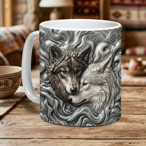 ACM62 Wolf Coulpe Native American Accent Mug