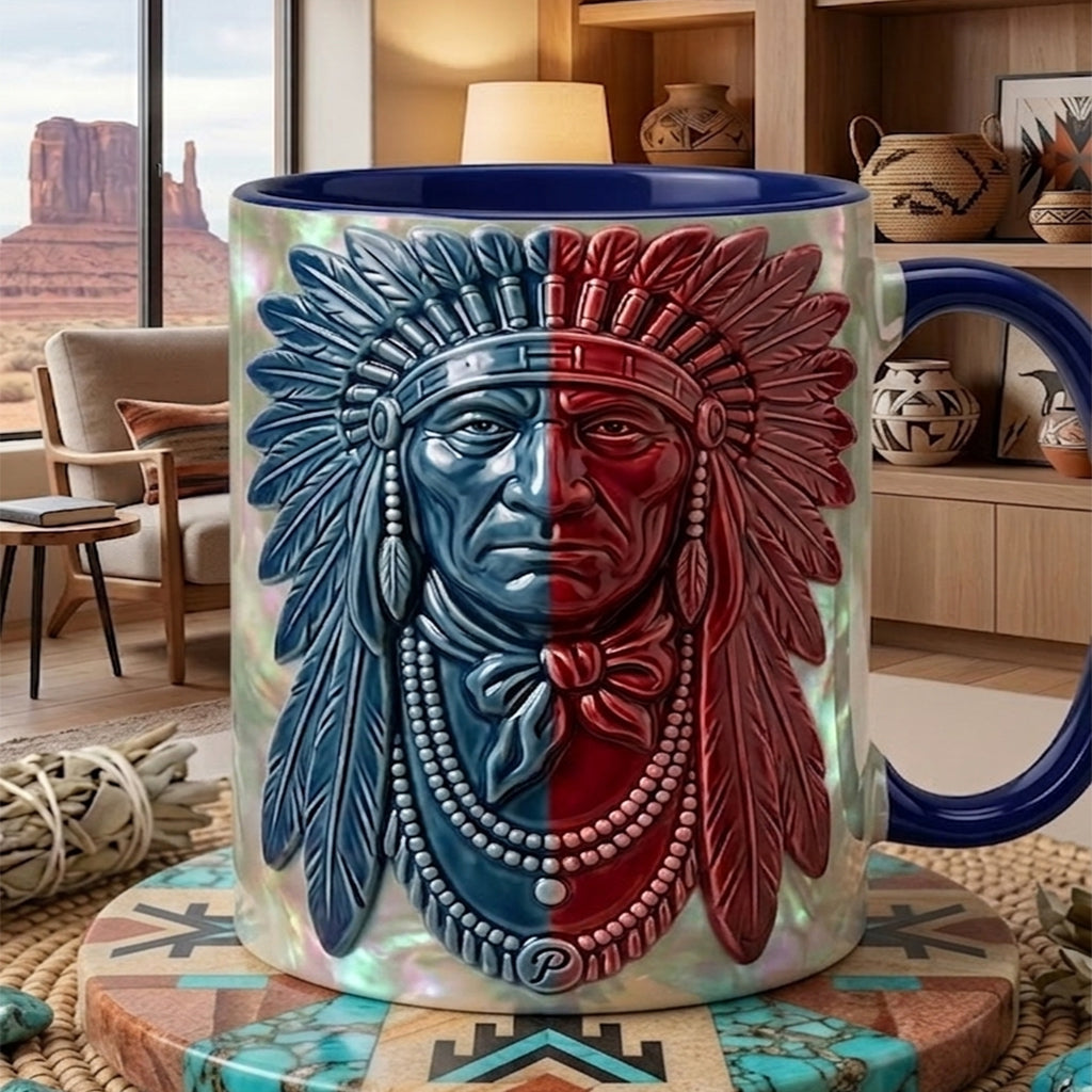 ACM76 Chiefs Red and Blue Native American Accent Mug