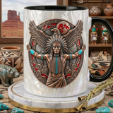 ACM87 Chief and Eagle Native American Accent Mug