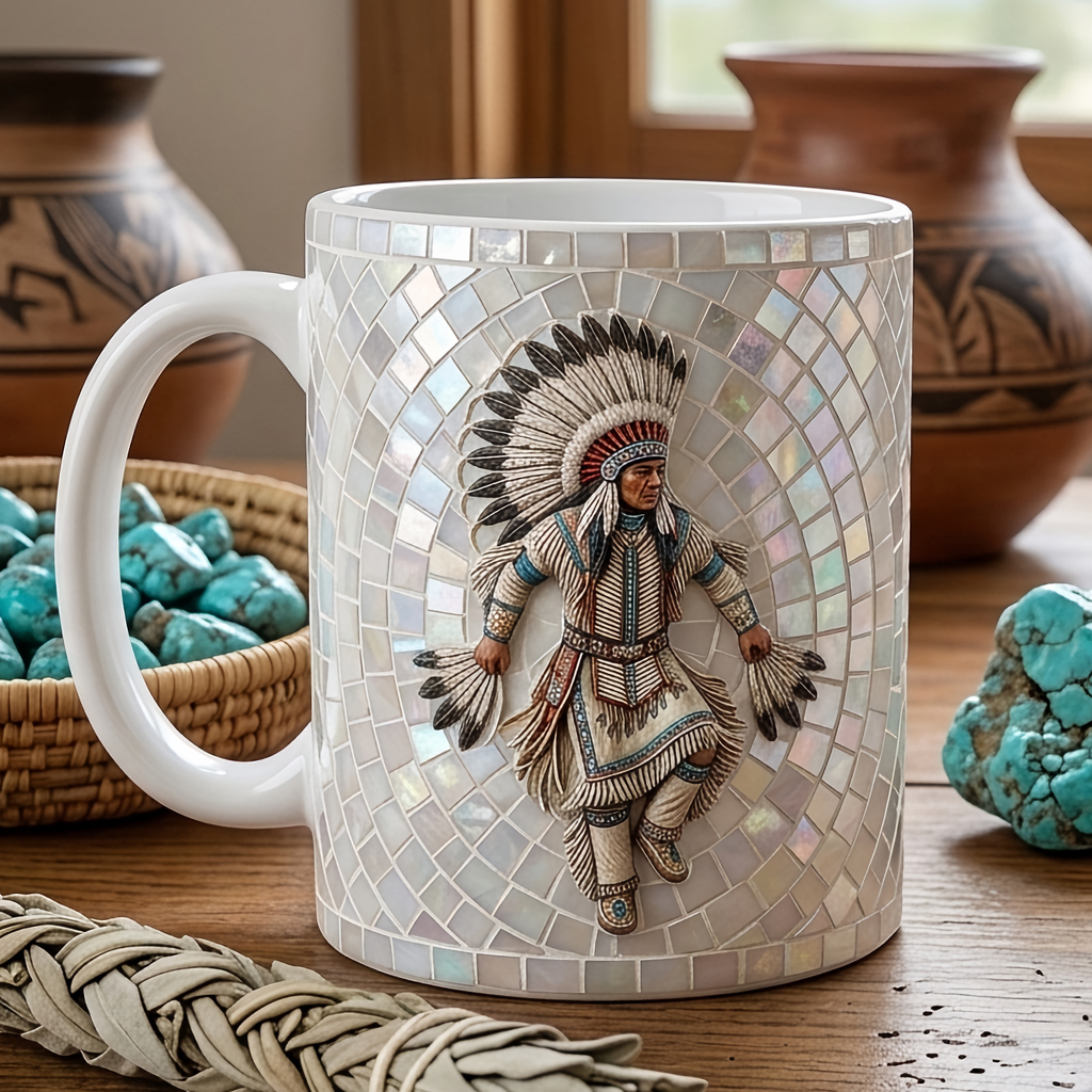 ACM92 Powwow Dancer Native American Accent Mug