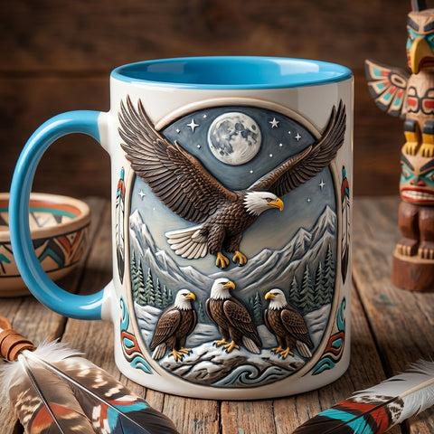 ACM97 Eagles and Moon Native American Accent Mug