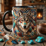 ACM99 Wolf Native American Accent Mug v2