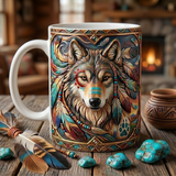 ACM99 Wolf Native American Accent Mug v2