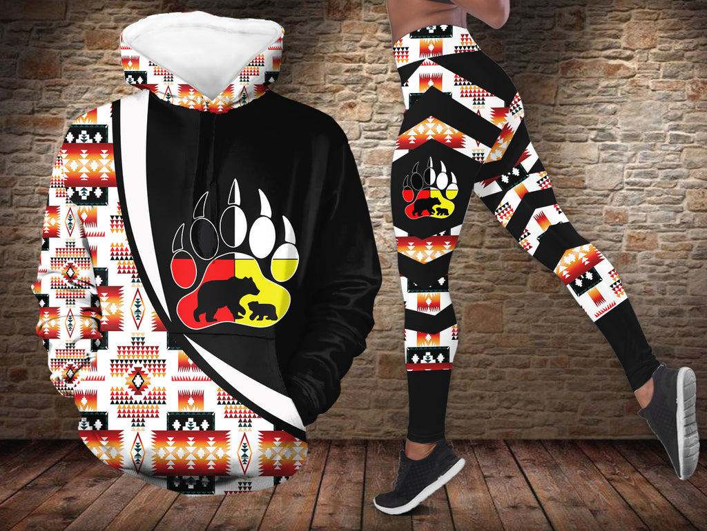 AQS0026 Mama Bear Native American Hoodie Leggings Set