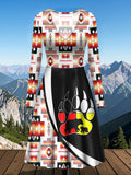 AQS0026 Mama Bear Native American V-Neck Long Sleeve Dress