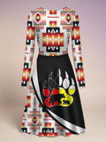 AQS0026 Mama Bear Native American V-Neck Long Sleeve Dress
