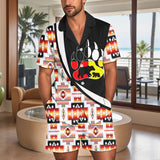 AQS0026 Native American Men Short Sleeve Button Pajamas
