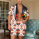 AQS0026 Native American Men Short Sleeve Button Pajamas