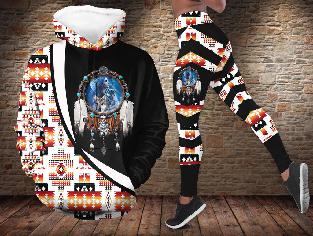 AQS0026v2 Dreamcatcher Native American Hoodie Leggings Set