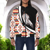 AQS0026v2 Feather Native American Bomber Jacket With Sleeve Pocket