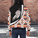 AQS0026v2 Feather Native American Bomber Jacket With Sleeve Pocket