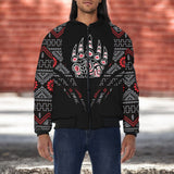 AQS0036 Bear Native American Bomber Jacket With Sleeve Pocket
