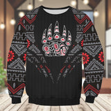 AQS0036 Native American Unisex Drop-shoulder Knitted Fleece Sweater