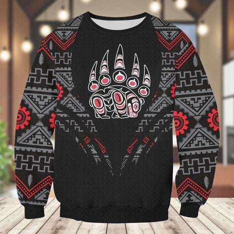 AQS0036 Native American Unisex Drop-shoulder Knitted Fleece Sweater