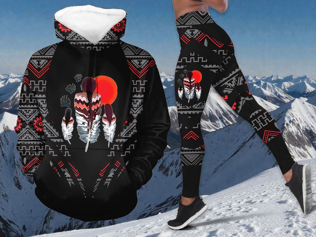 AQS0036v2 Sisters Native American Hoodie Leggings Set